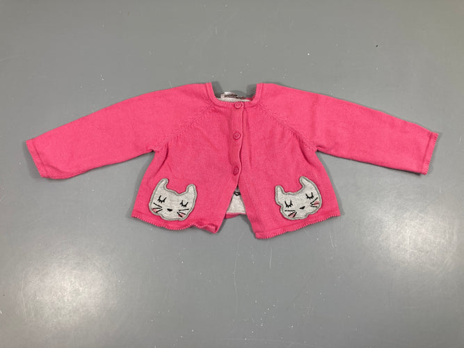 Gilet rose-gris chat gris, moins cher chez Petit Kiwi