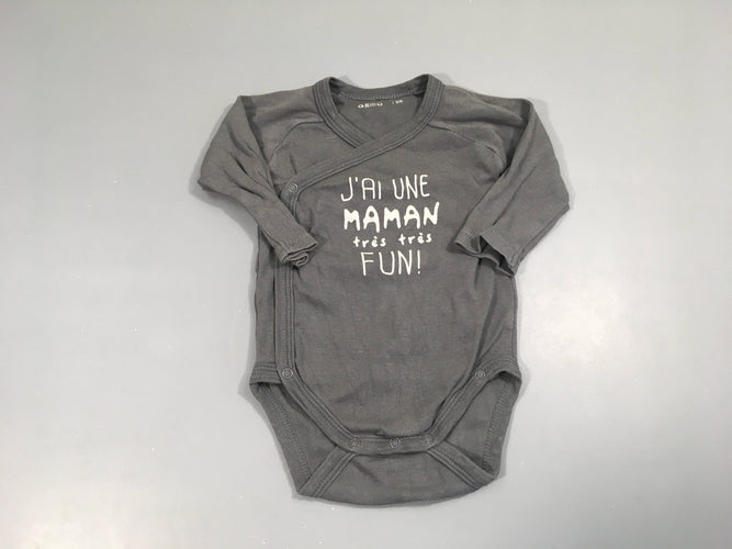 Body m.l gris Maman, moins cher chez Petit Kiwi