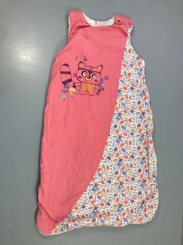 Sac de couchage ouatiné s.m Petit béguin, rose / motifs colorés . raton laveur, moins cher chez Petit Kiwi