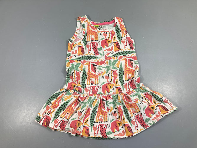 Robe s.m jersey blanc aniamux rose, moins cher chez Petit Kiwi