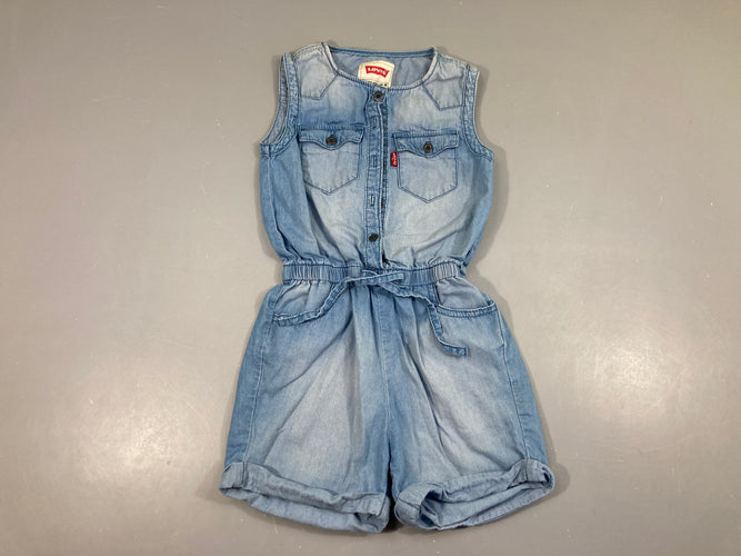 Combishort denim Lervi's, moins cher chez Petit Kiwi