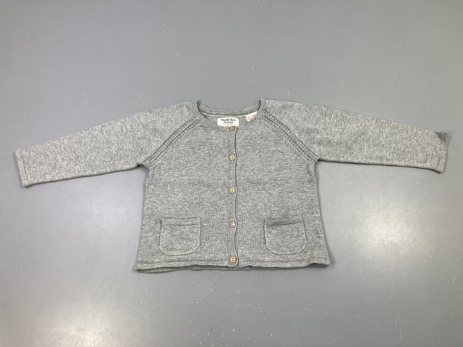 Gilet gris chiné boutons dorés, moins cher chez Petit Kiwi