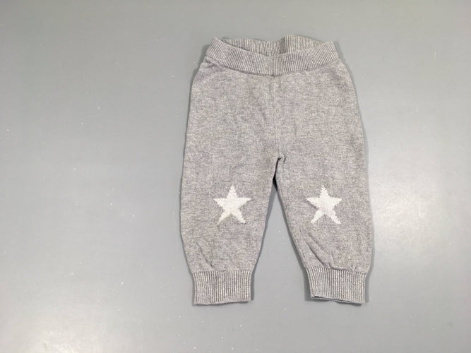 Pantalon mailles grises étoiles, moins cher chez Petit Kiwi