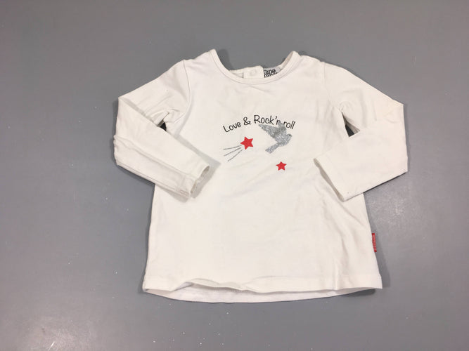 T-shirt m.l blanc Love & Rock'n roll Nano&Nanette, moins cher chez Petit Kiwi