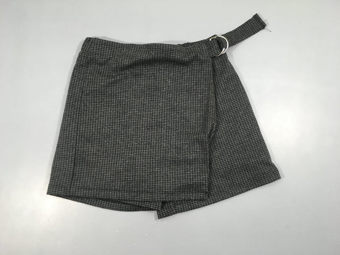 Jupe short style tweed gris pied de poule, moins cher chez Petit Kiwi