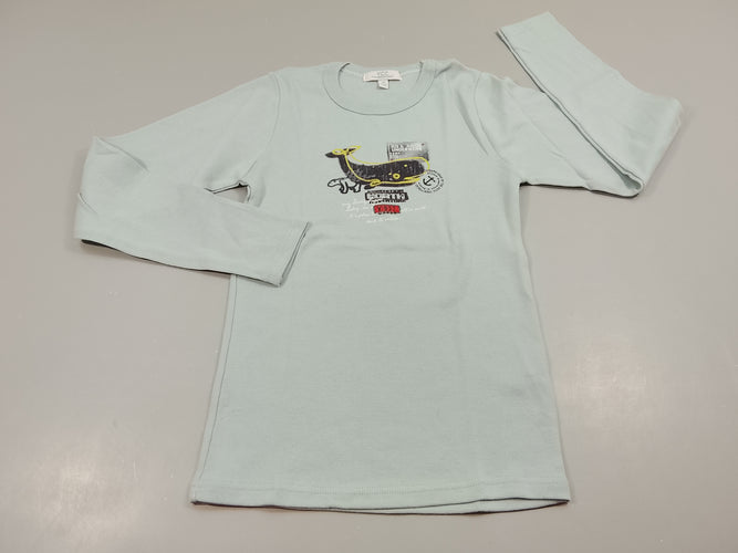 T-shirt m.l bleu clair, motif baleine, moins cher chez Petit Kiwi