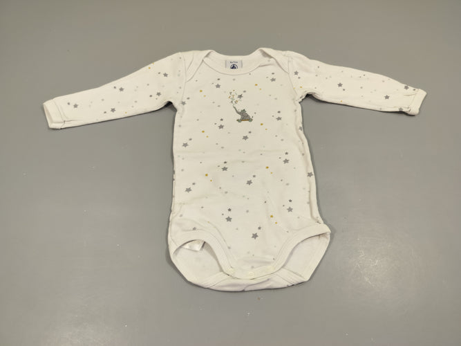 Body m.l velours côtelé étoiles grises, éléphant 100% coton, moins cher chez Petit Kiwi
