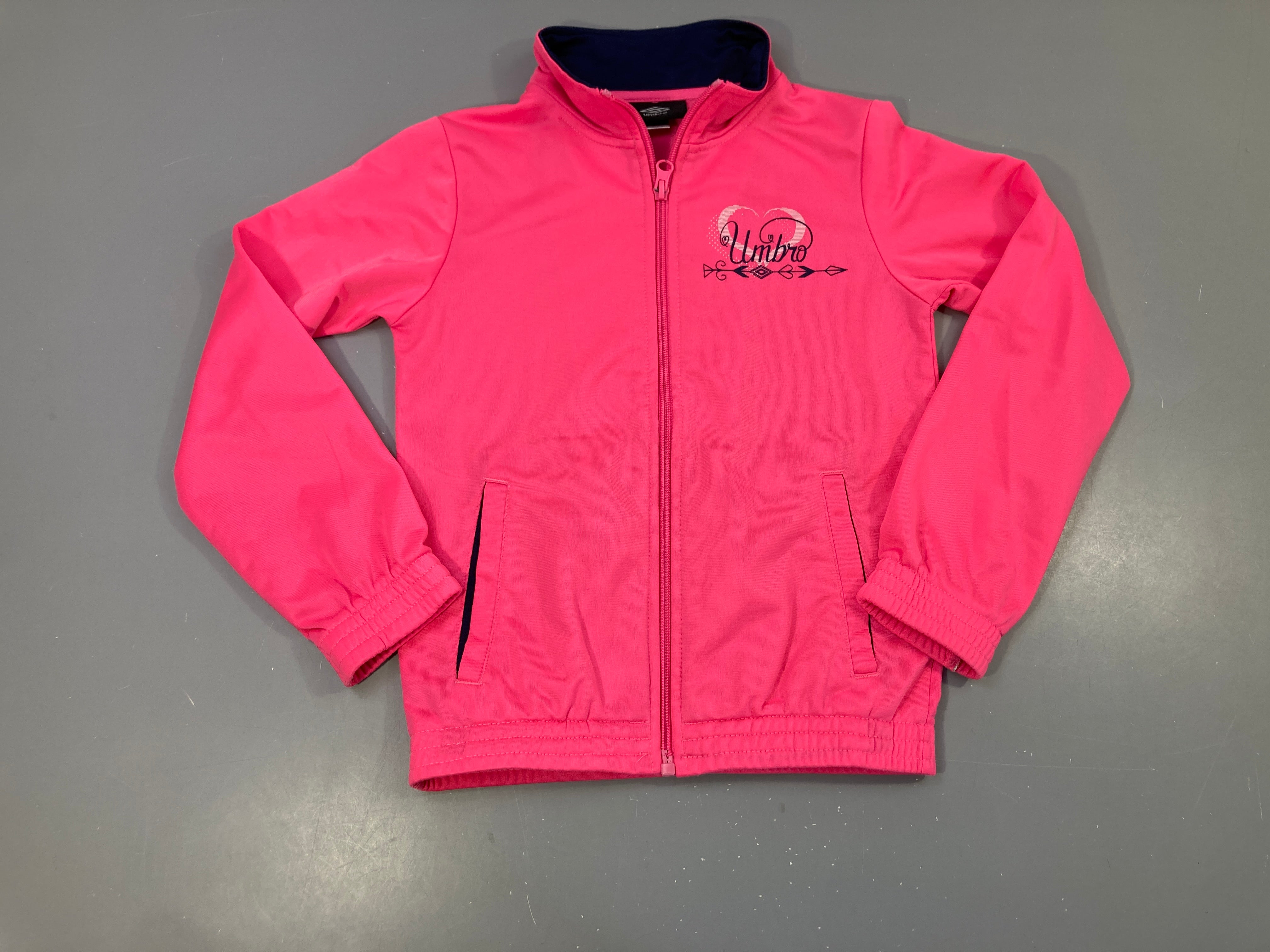 Gilet style training rose fluo et bleu marine