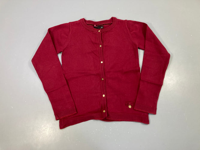 Gilet bordeau, boutons dorés, moins cher chez Petit Kiwi