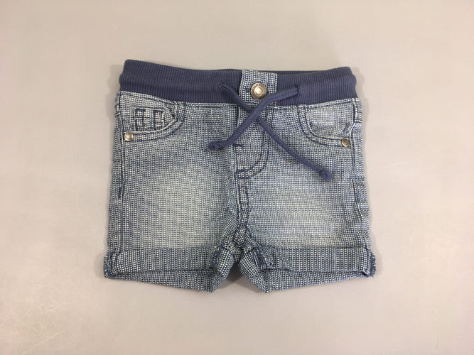 Short denim carreaux revers, moins cher chez Petit Kiwi