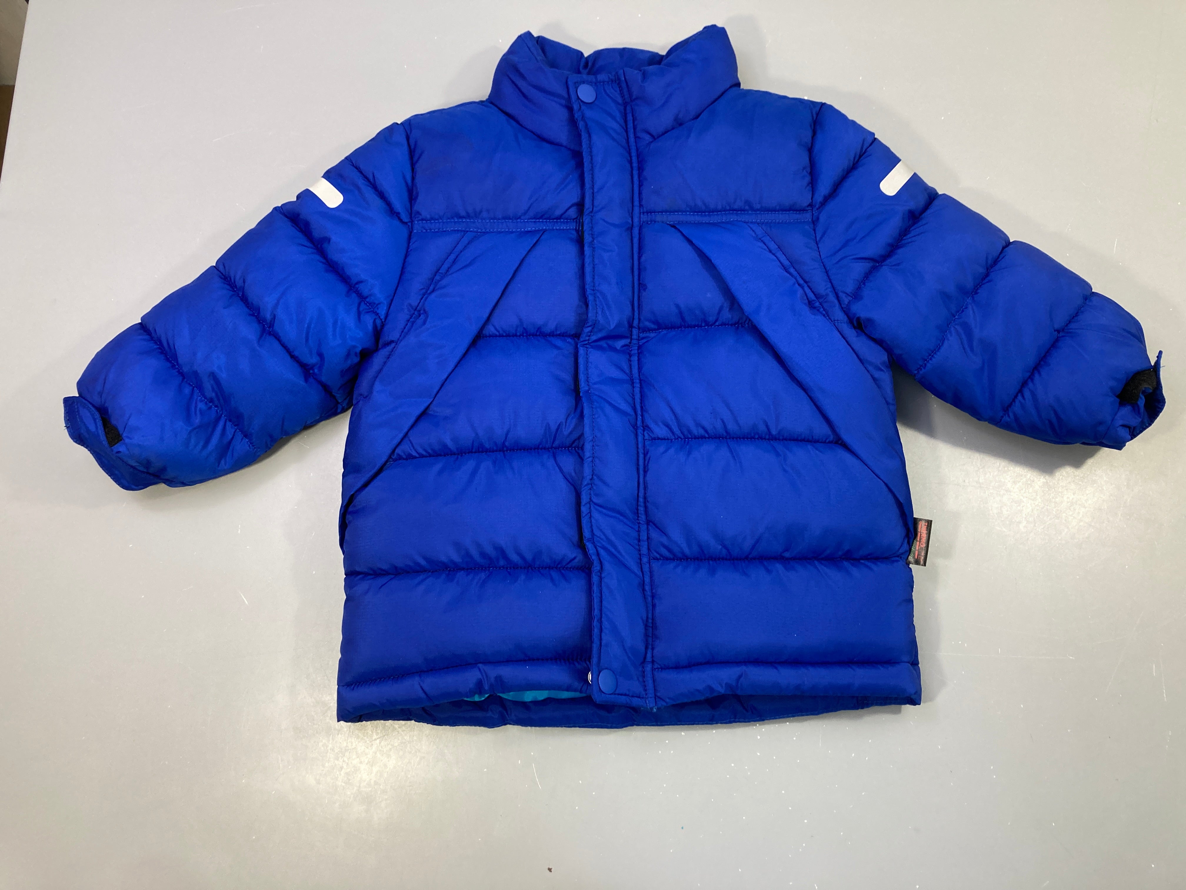 Doudoune zippée bleue électrique