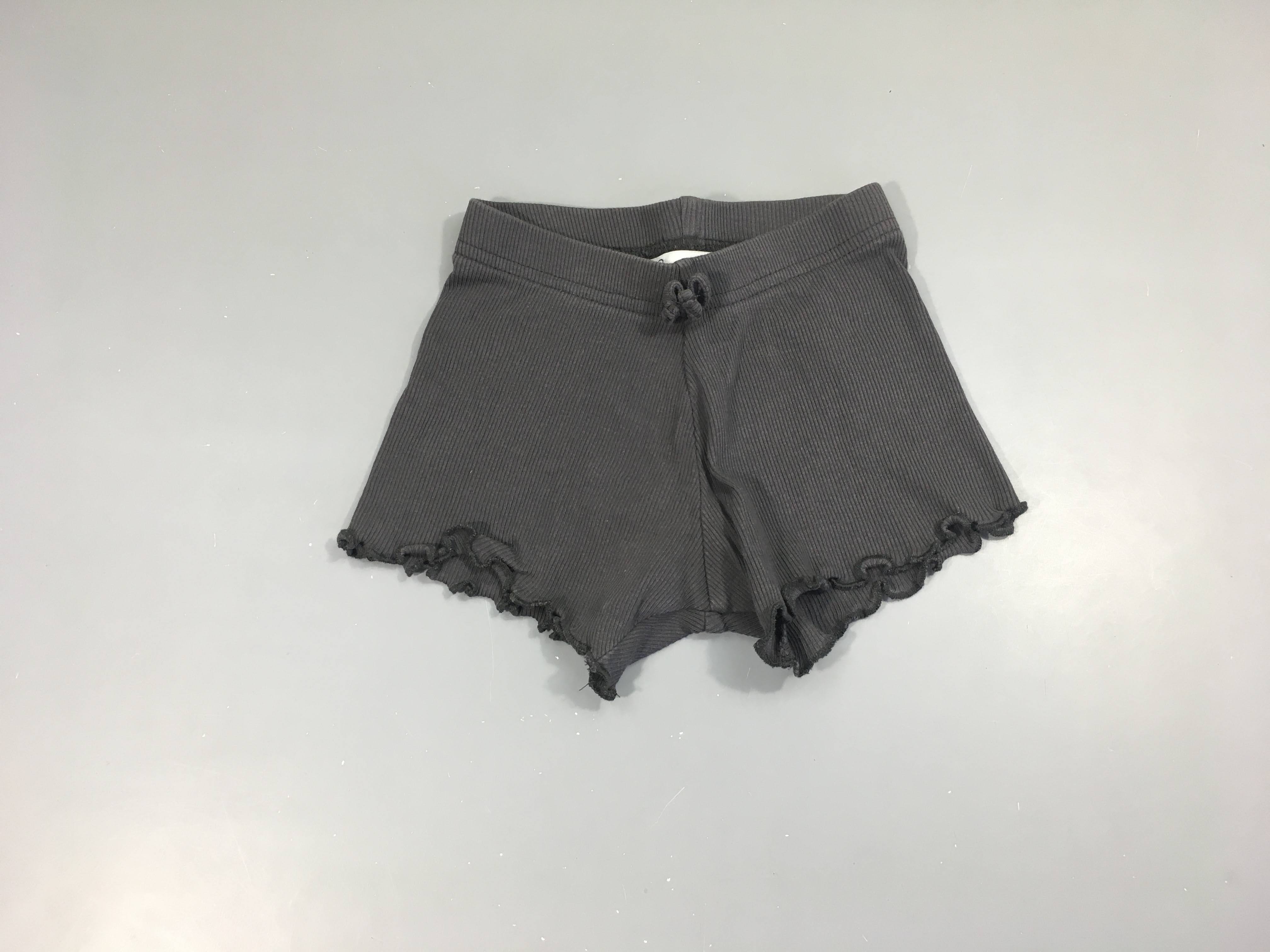 Short molleton côtes gris foncé