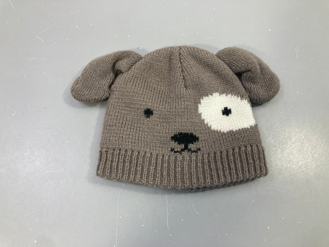 Bonnet oreilles motif animal taupe, moins cher chez Petit Kiwi