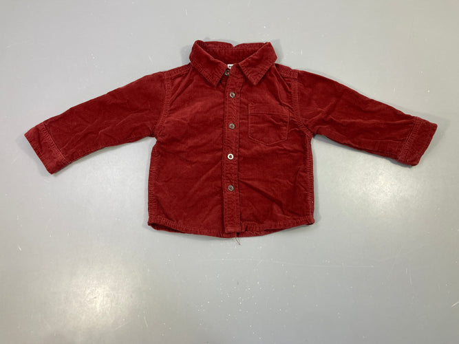 Chemise velours côtelé bordeaux, moins cher chez Petit Kiwi