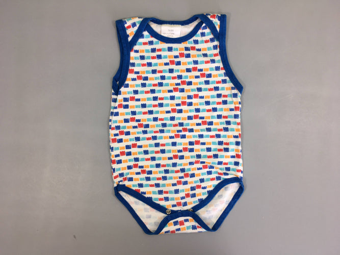 Body s.m blanc motifs blocs multicolores, moins cher chez Petit Kiwi