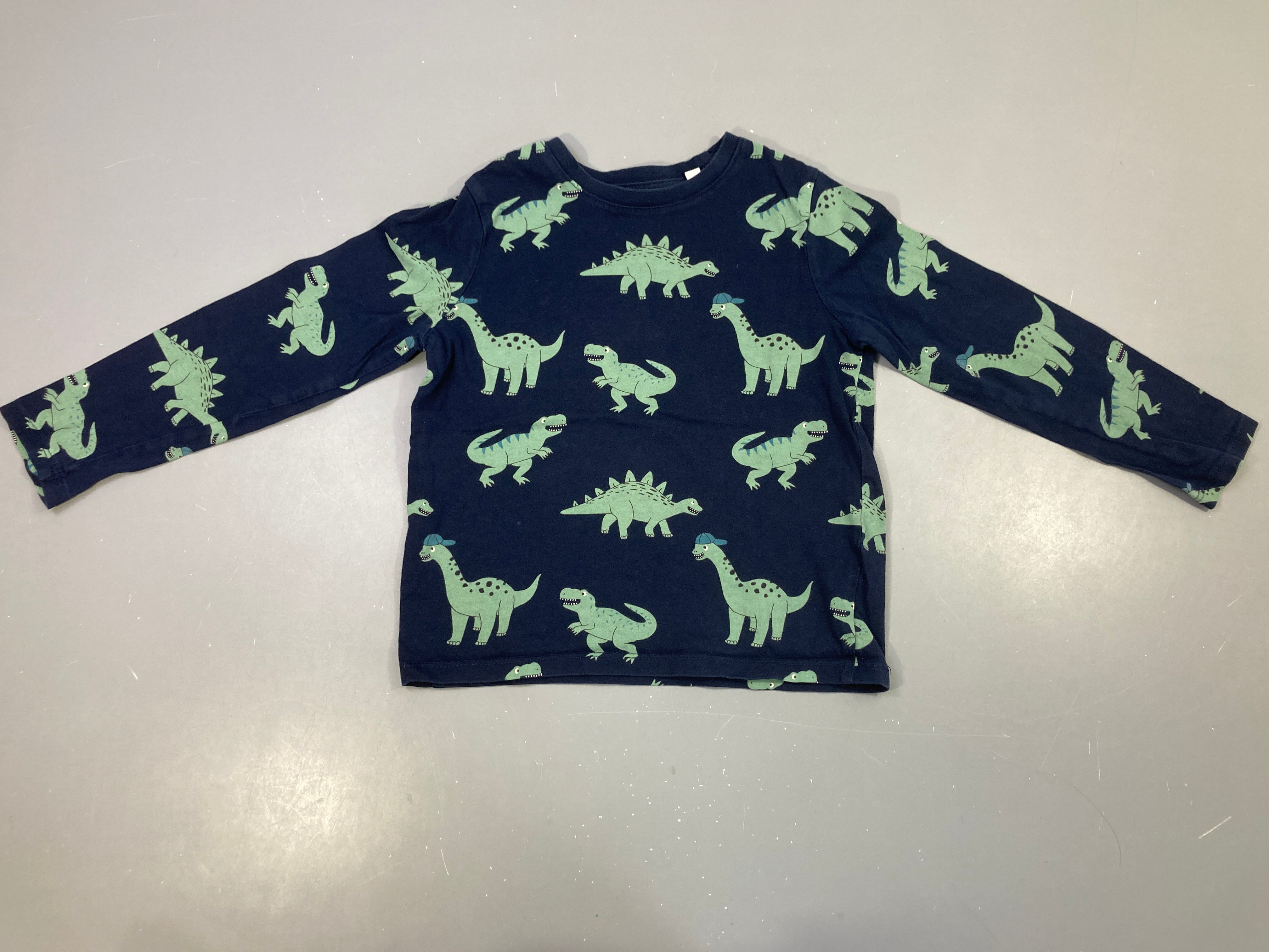 T-shirt m.l marine motif dinosaures verts