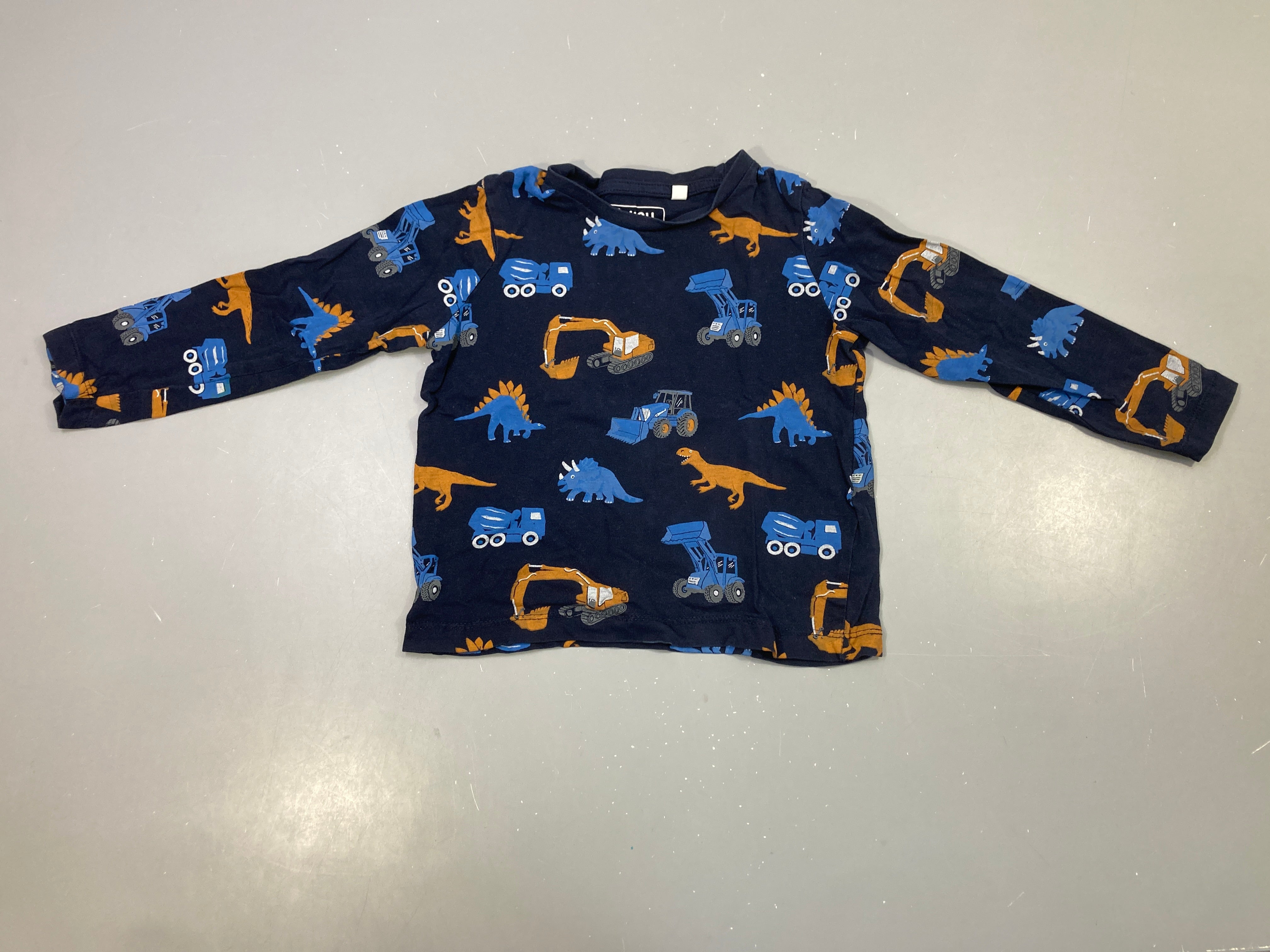 T-shirt m.l marine dinosaures et engins chantier