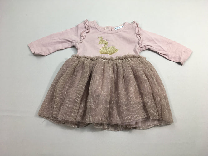 Robe m.l parme bas voile cygne doré, moins cher chez Petit Kiwi