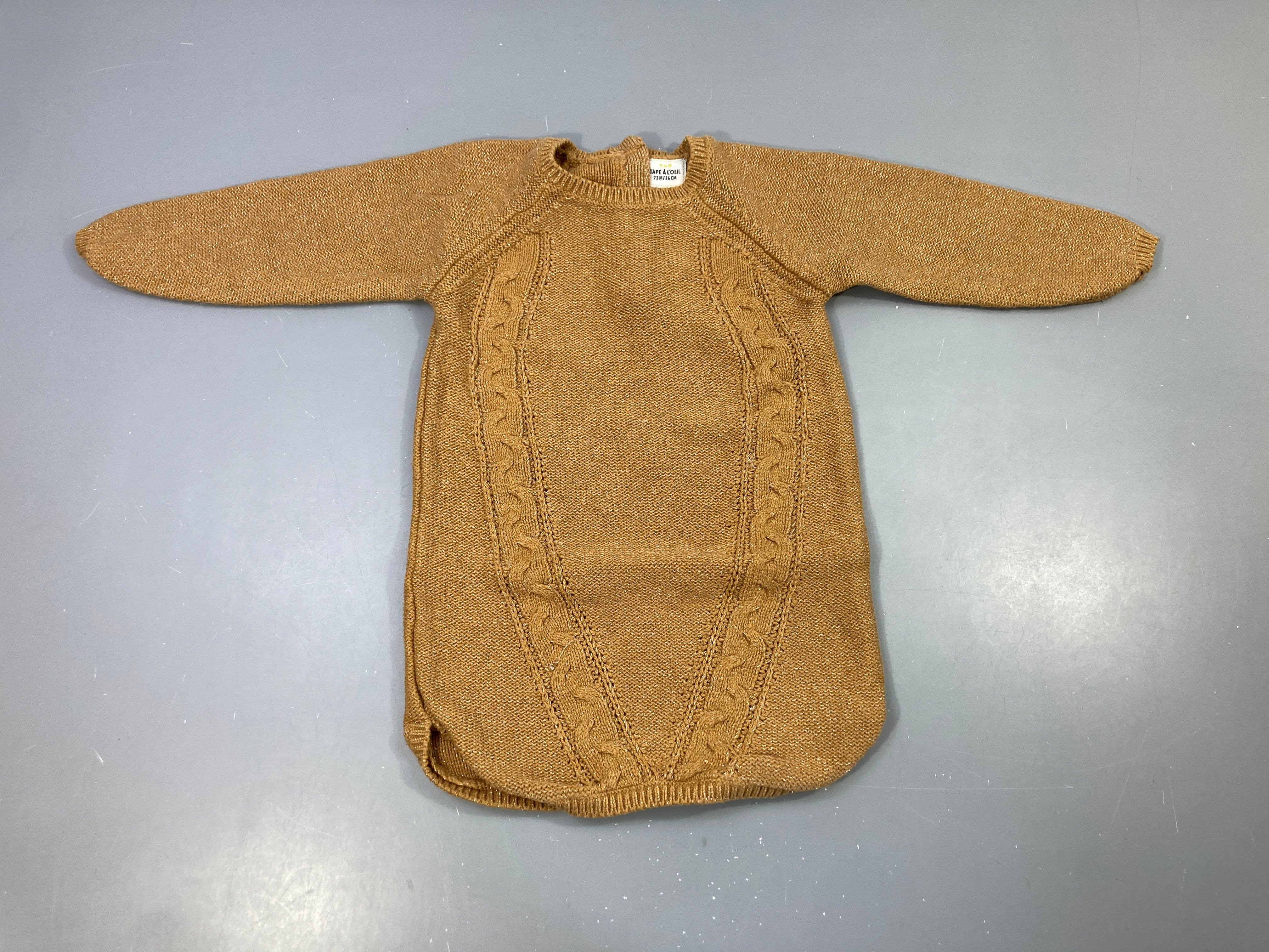 Robe pull caramel irisé torsadée