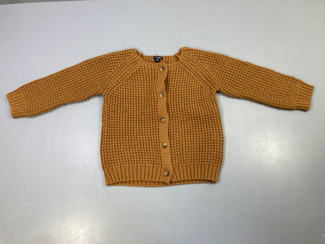 Gilet tricot camel boutonné, moins cher chez Petit Kiwi