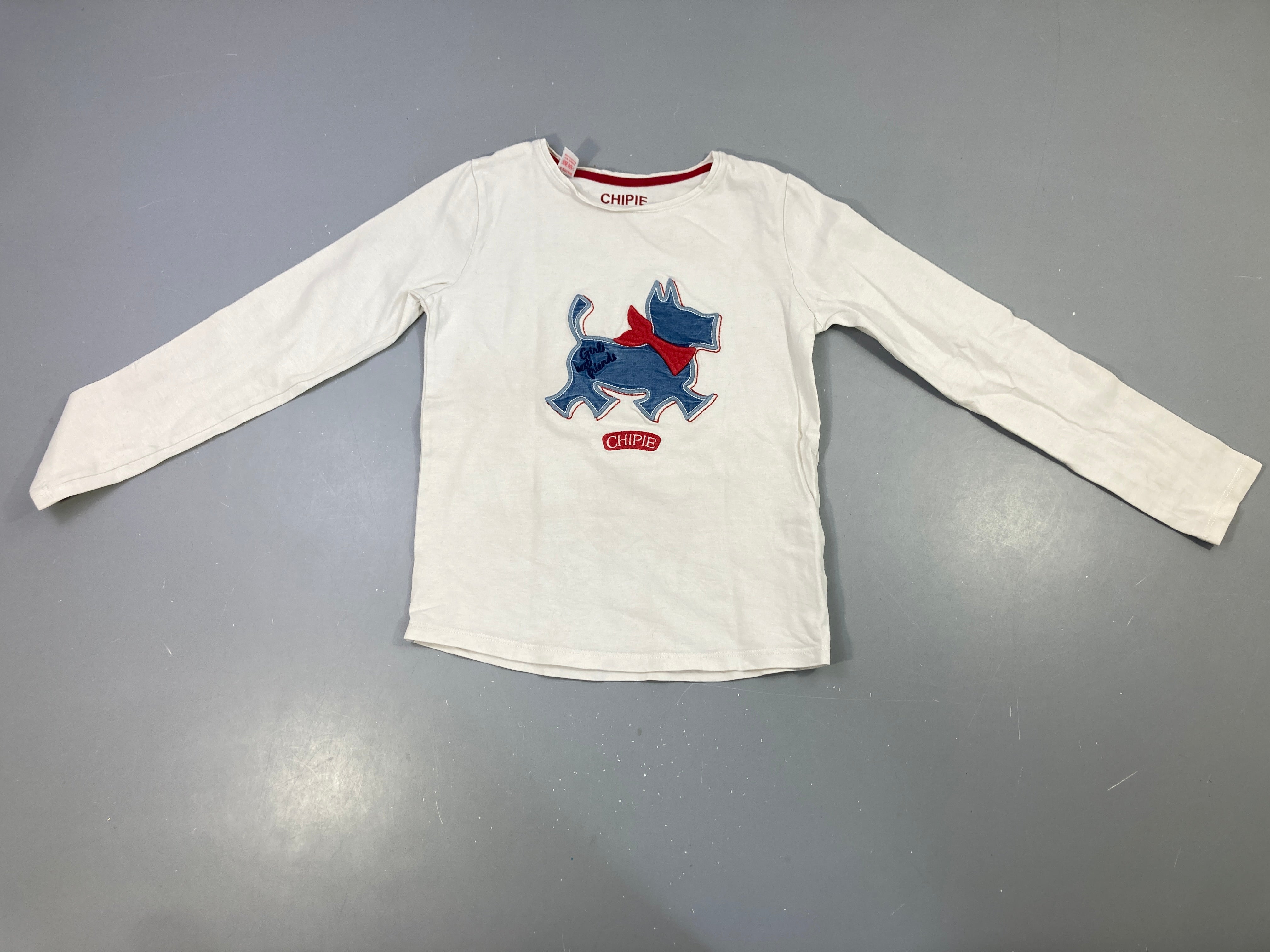 T-shirt m.l blanc chien Chipie