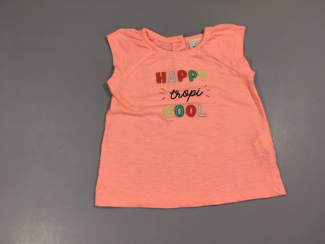 T-shirt m.c saumon néon flammé Happy, moins cher chez Petit Kiwi