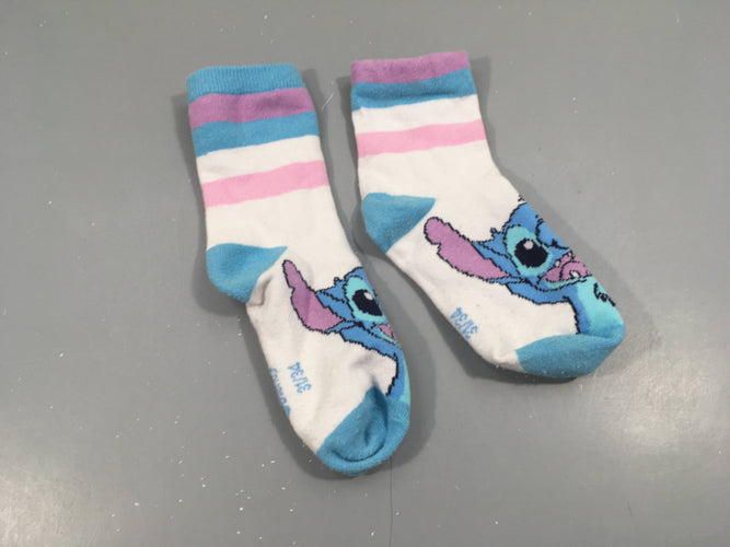 Chaussettes Stitch blanc/bleu, P 31-34, moins cher chez Petit Kiwi