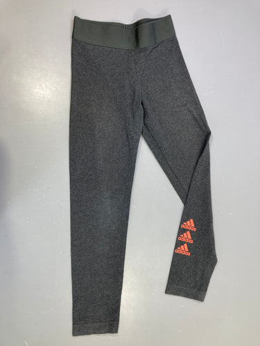 Legging de sport anthracite chiné, incscriptions roses orangées, moins cher chez Petit Kiwi