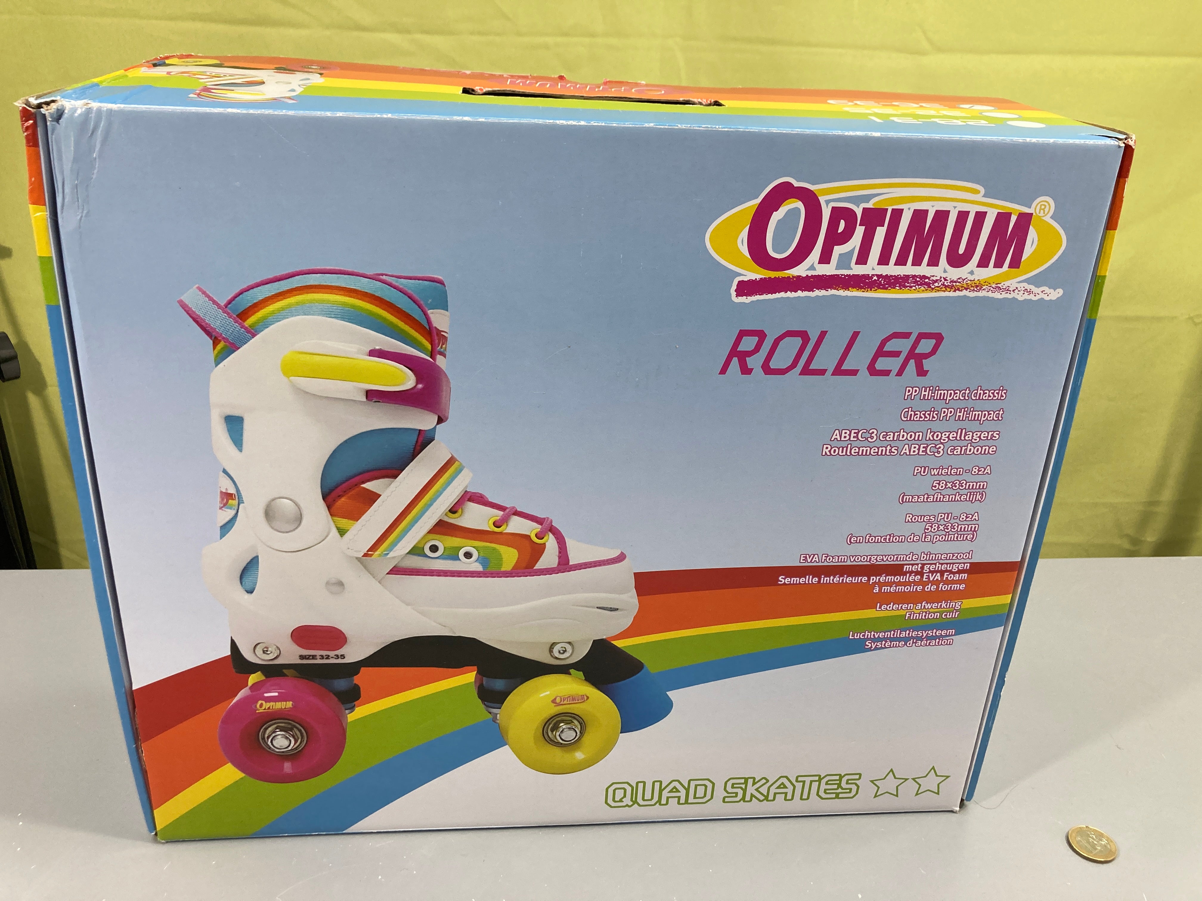 Jamais servis-Optimum Roller Quad Skates 36-39