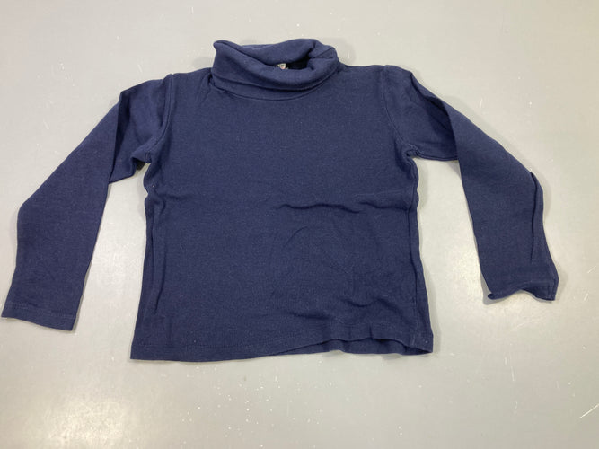 T-shirt m.l col roulé bleu marine, moins cher chez Petit Kiwi