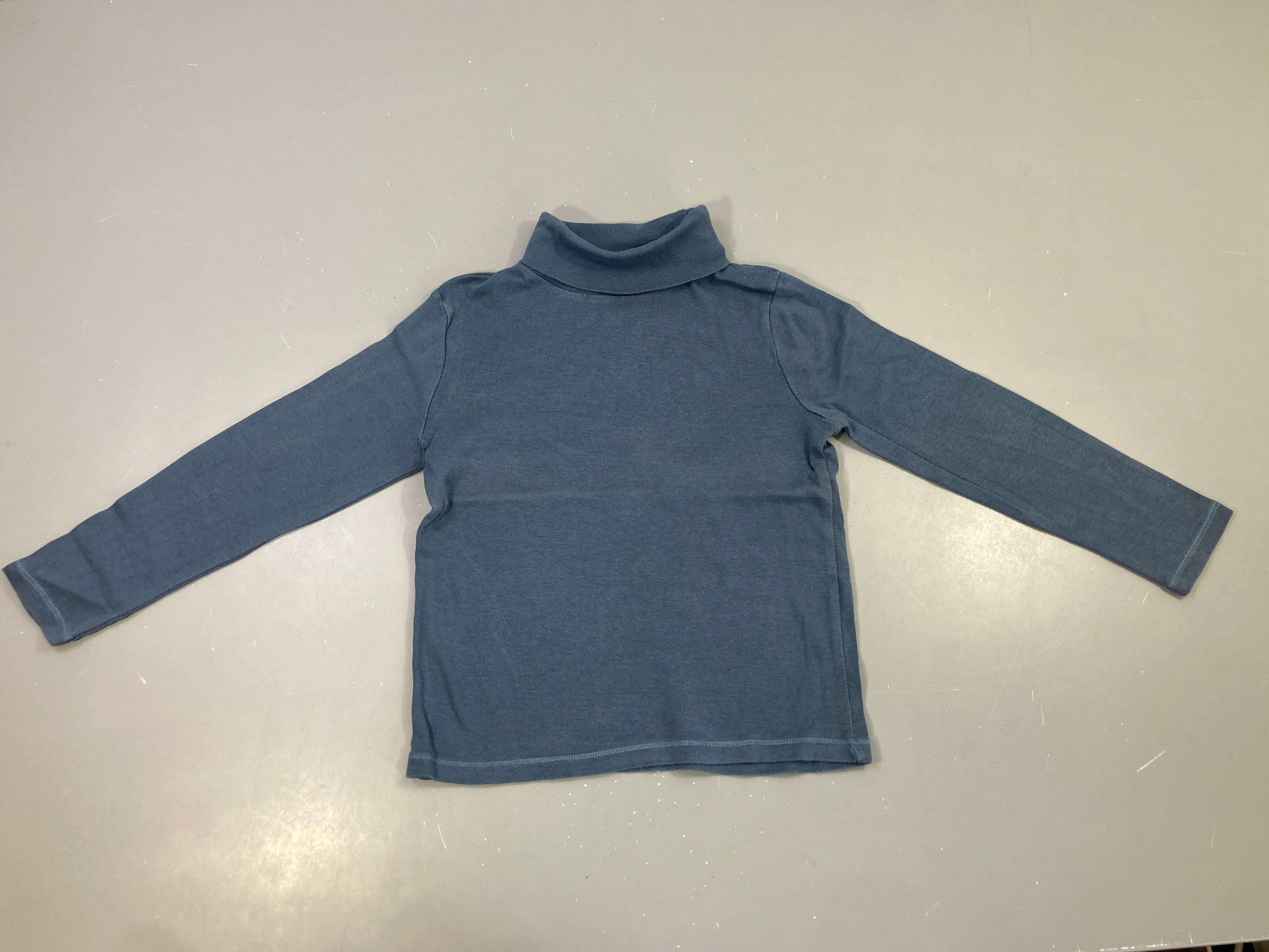 T-shirt m.l col roulé bleu jean