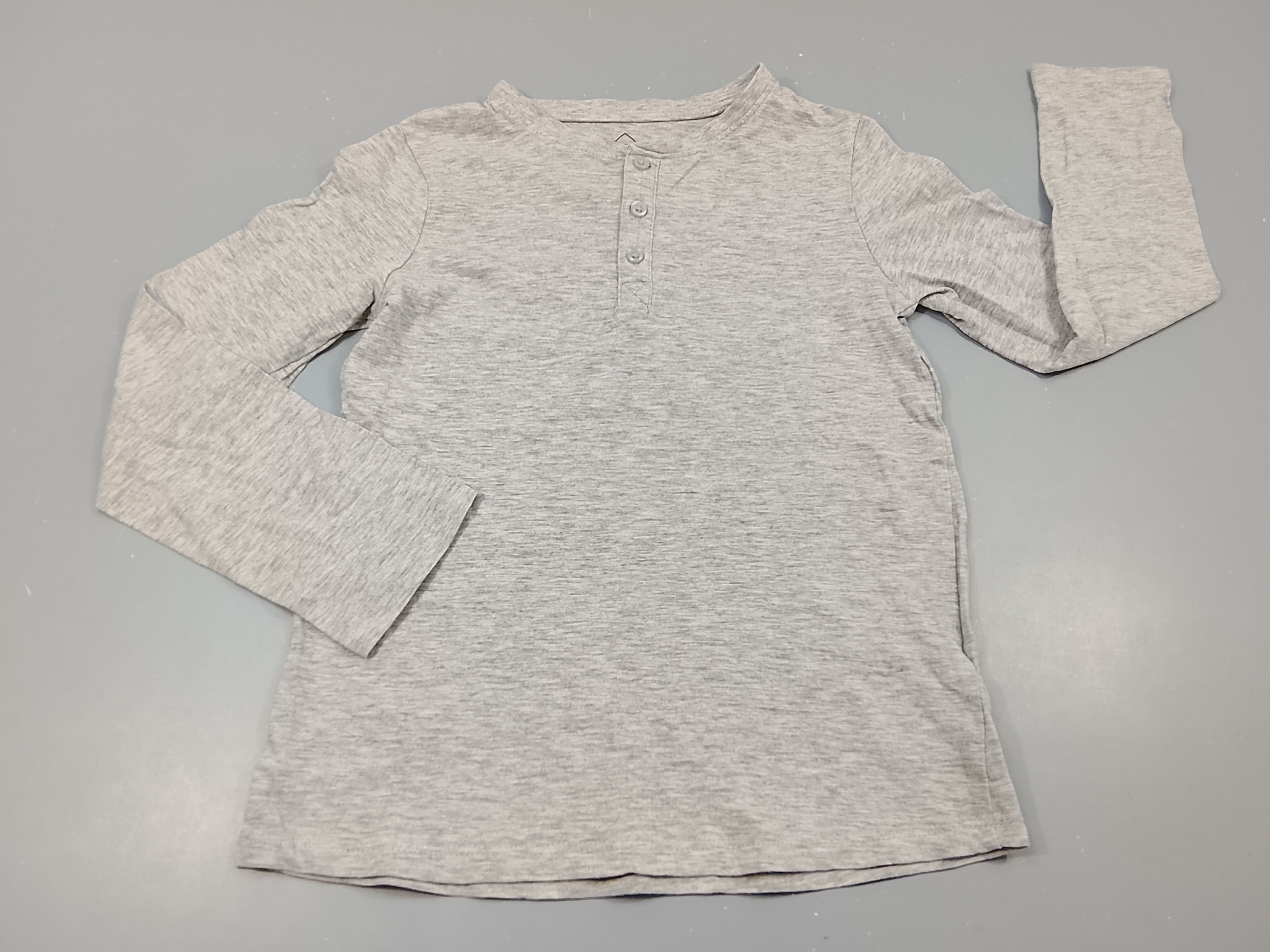 T-shirt m.l gris flammé, 3 petits boutons