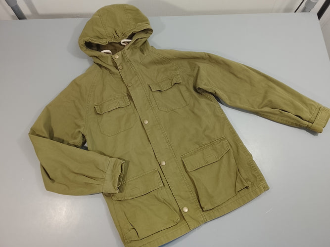 Veste zippée à capuche kaki, moins cher chez Petit Kiwi