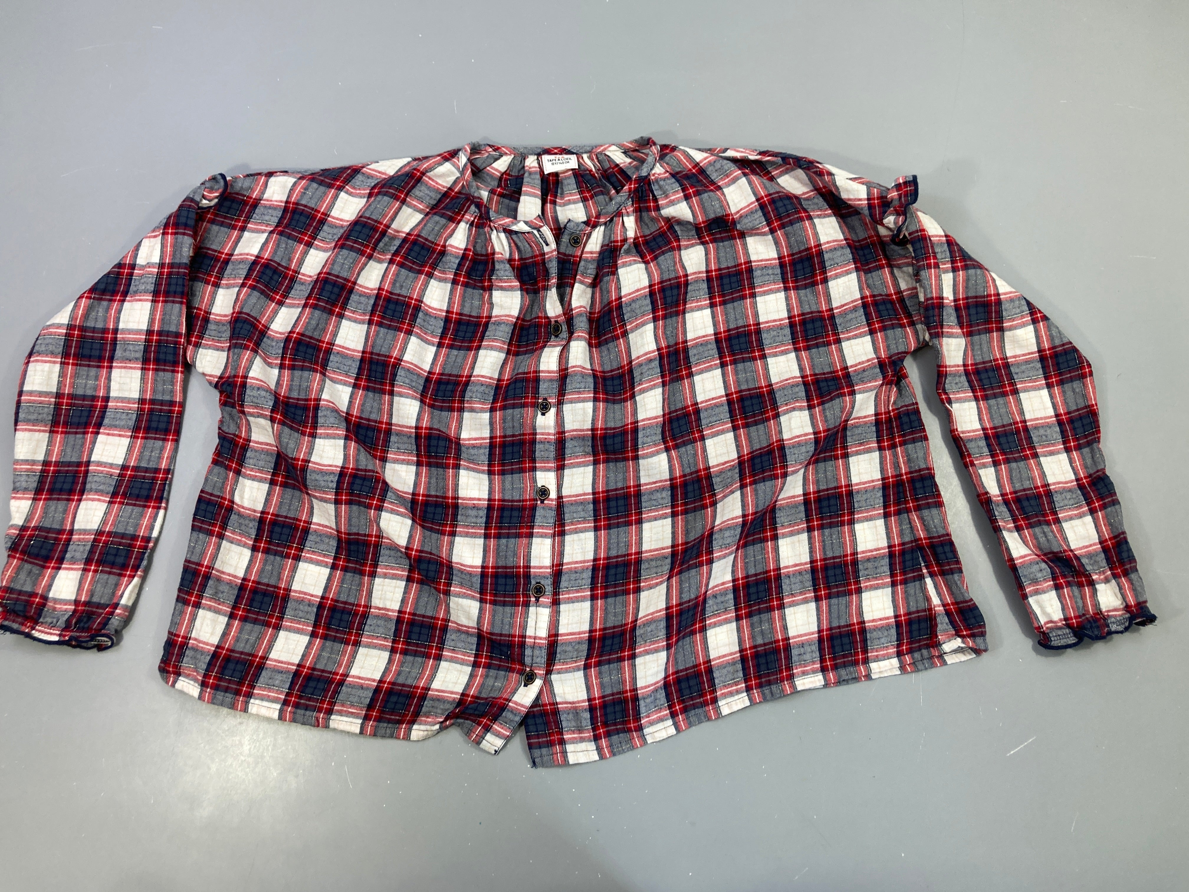 Chemisier flanelle m.l tartan rouge/marine