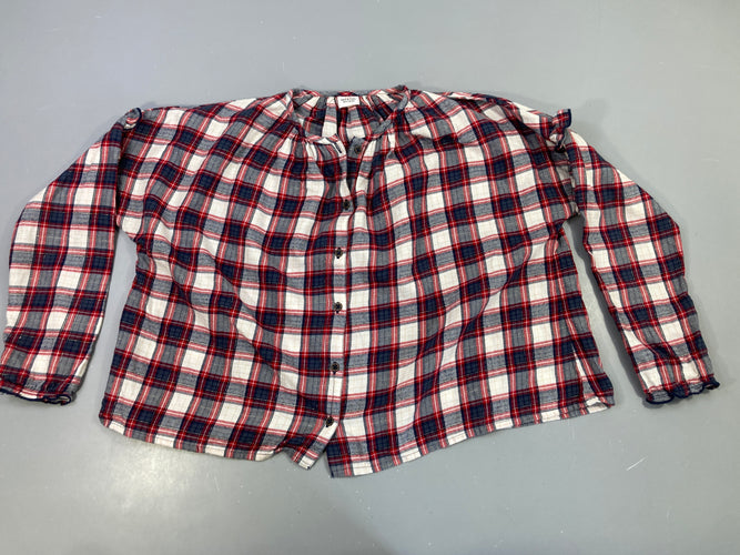 Chemisier flanelle m.l tartan rouge/marine, moins cher chez Petit Kiwi