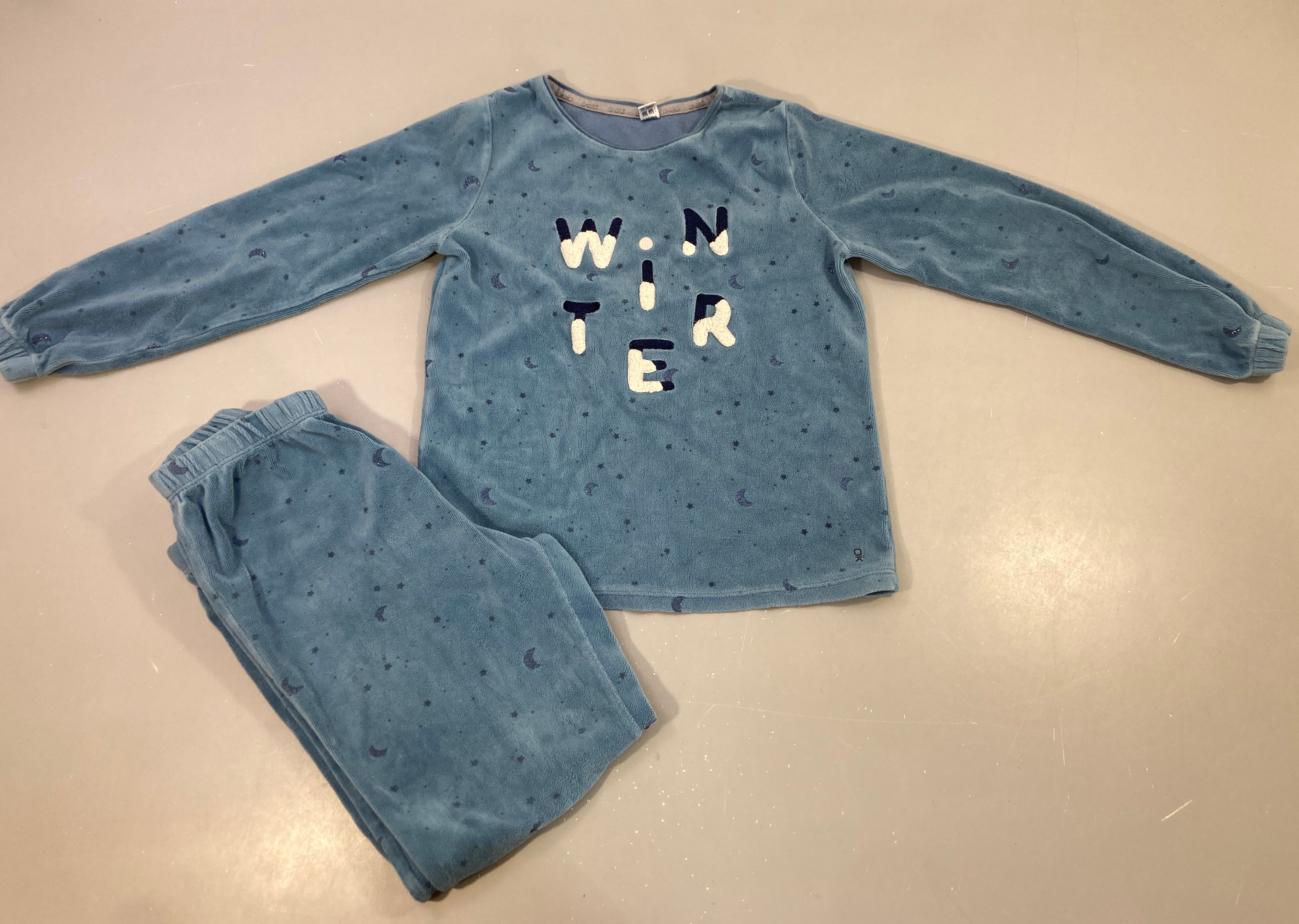 Pyjama 2 pièces velours bleu 