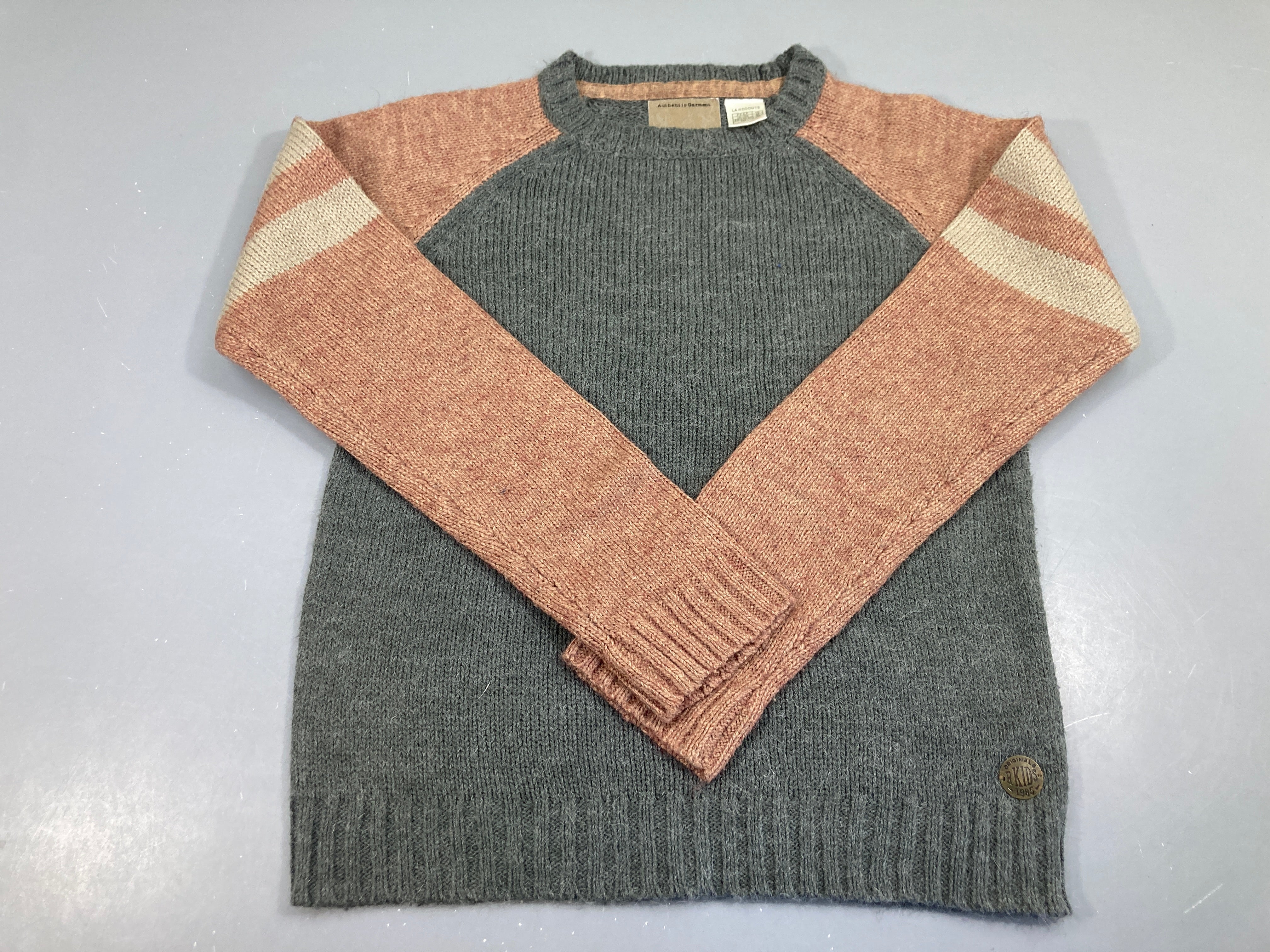 Pull kaki et beige