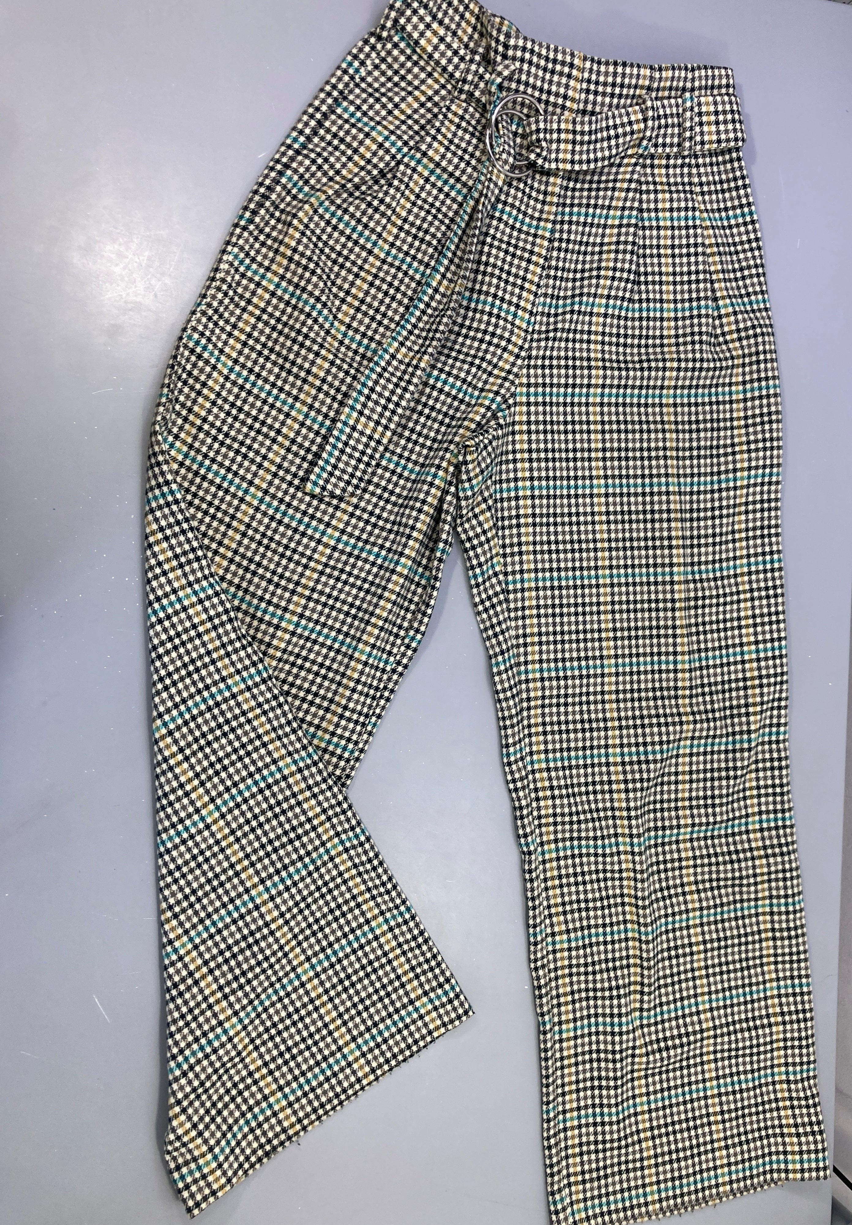Pantalon tweed beige/gris-ocre-bleu Samsøe Samsøe