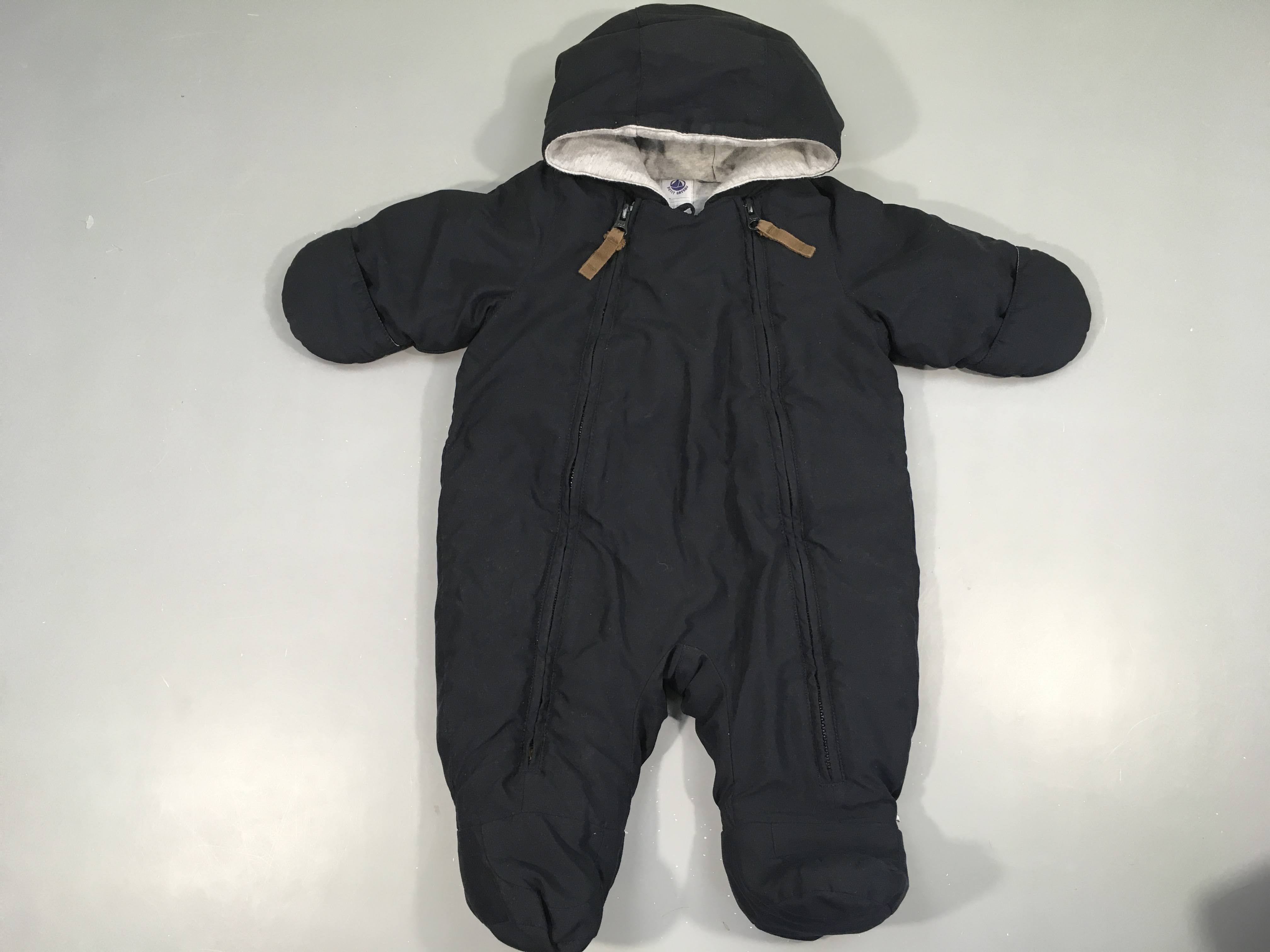 Combi pilote ouatinée bleu foncé à capuche