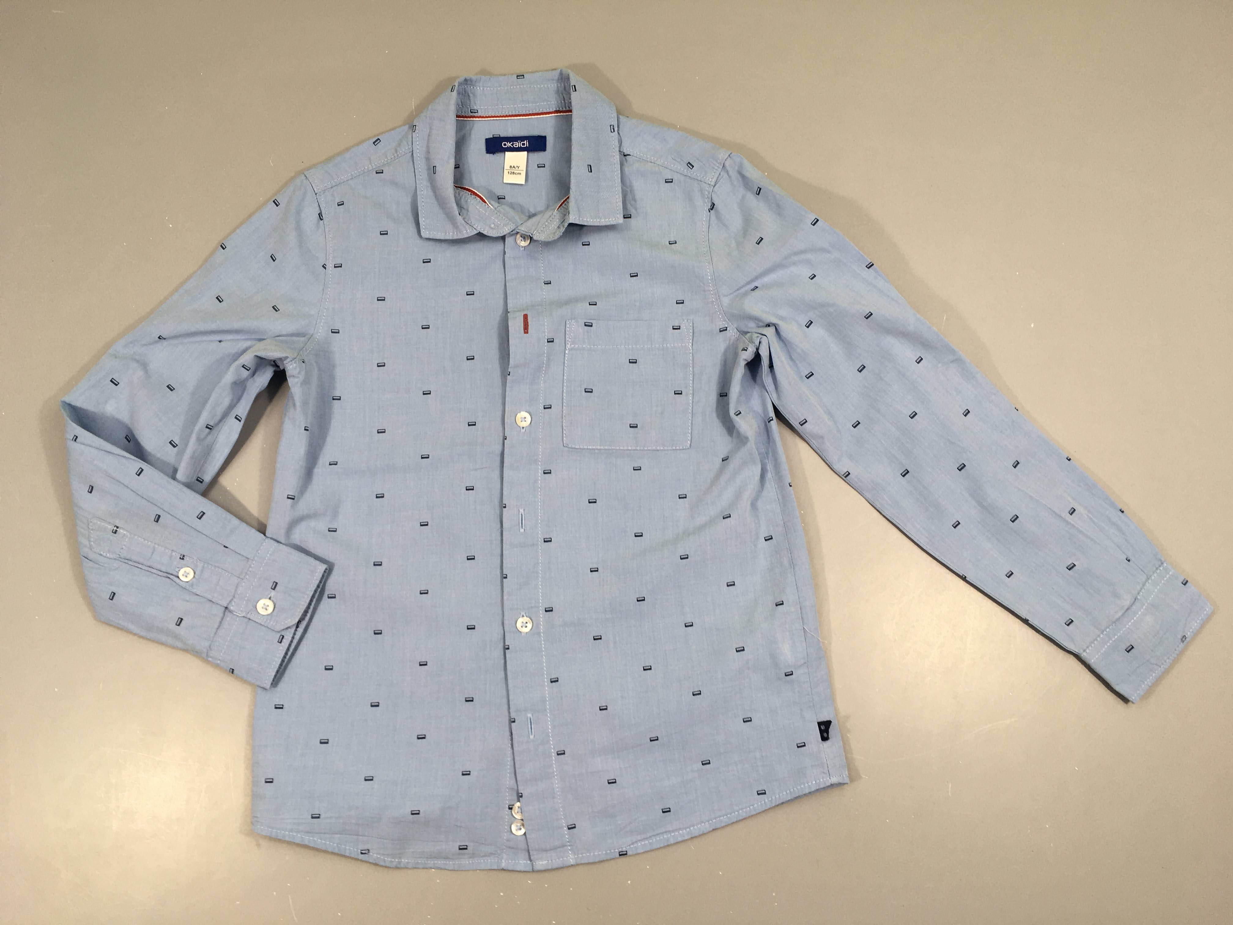 Chemise m.l bleu traits