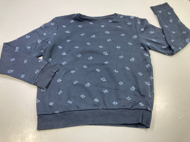 Sweat bleu marine à motifs drapeaux, écussons,..., moins cher chez Petit Kiwi