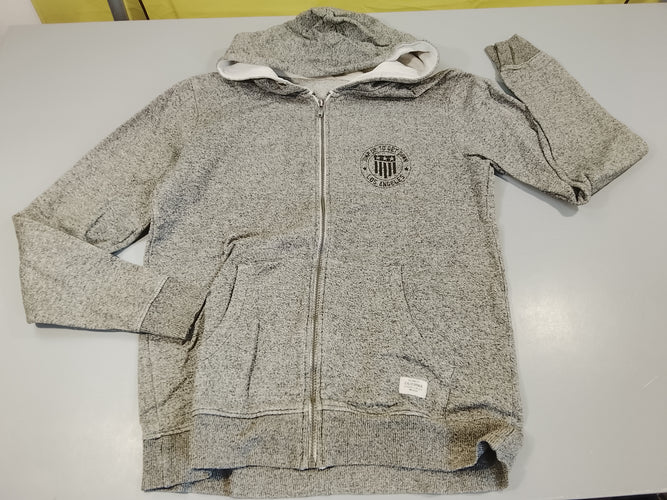 Gilet zippé à capuche gris chiné, moins cher chez Petit Kiwi