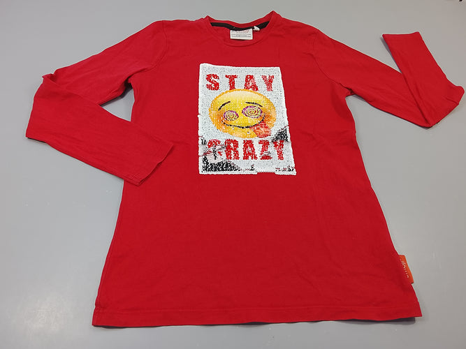 T-shirt m.l   rouge émoji en sequins réversibles, moins cher chez Petit Kiwi