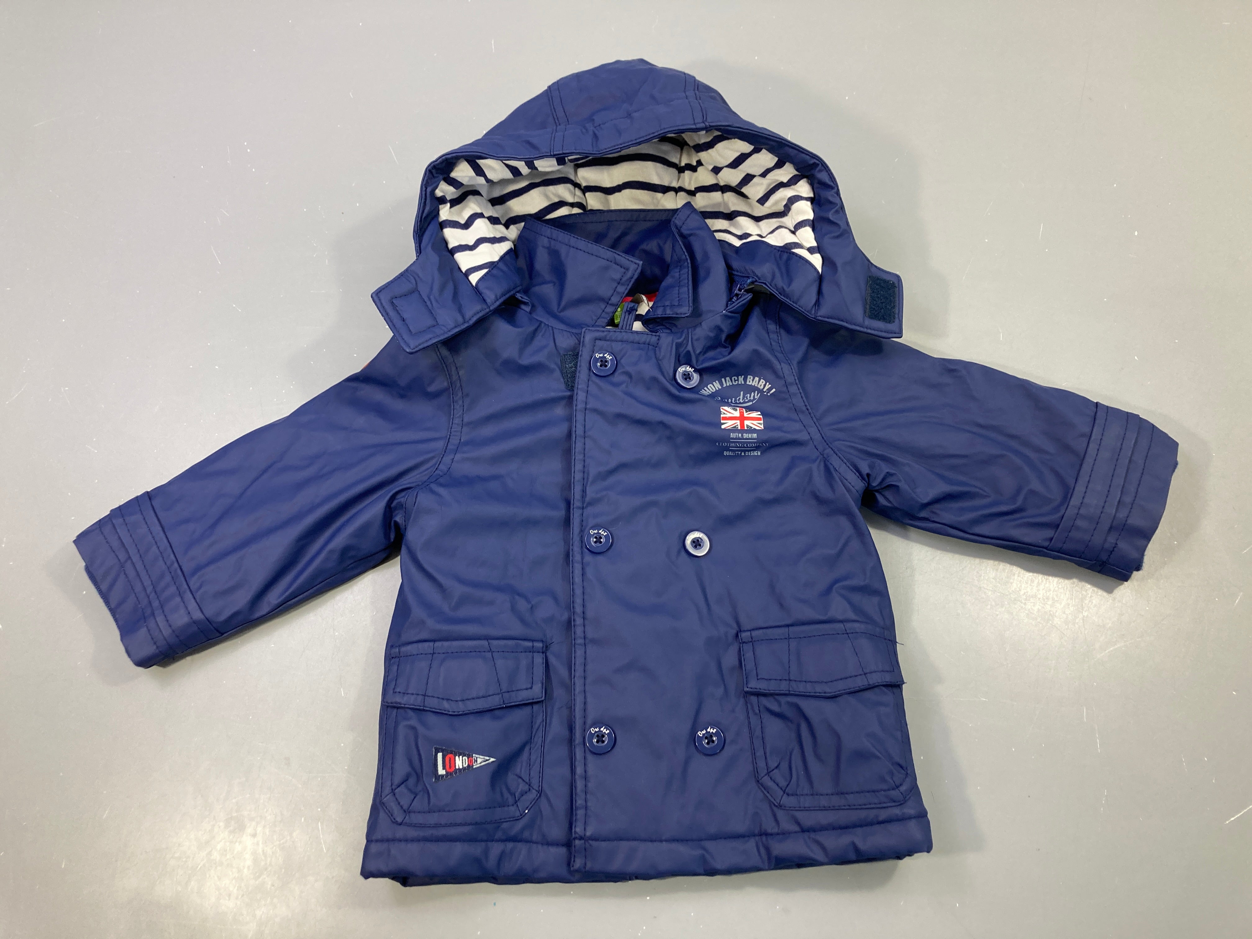 Veste cirée bleu marine capuche