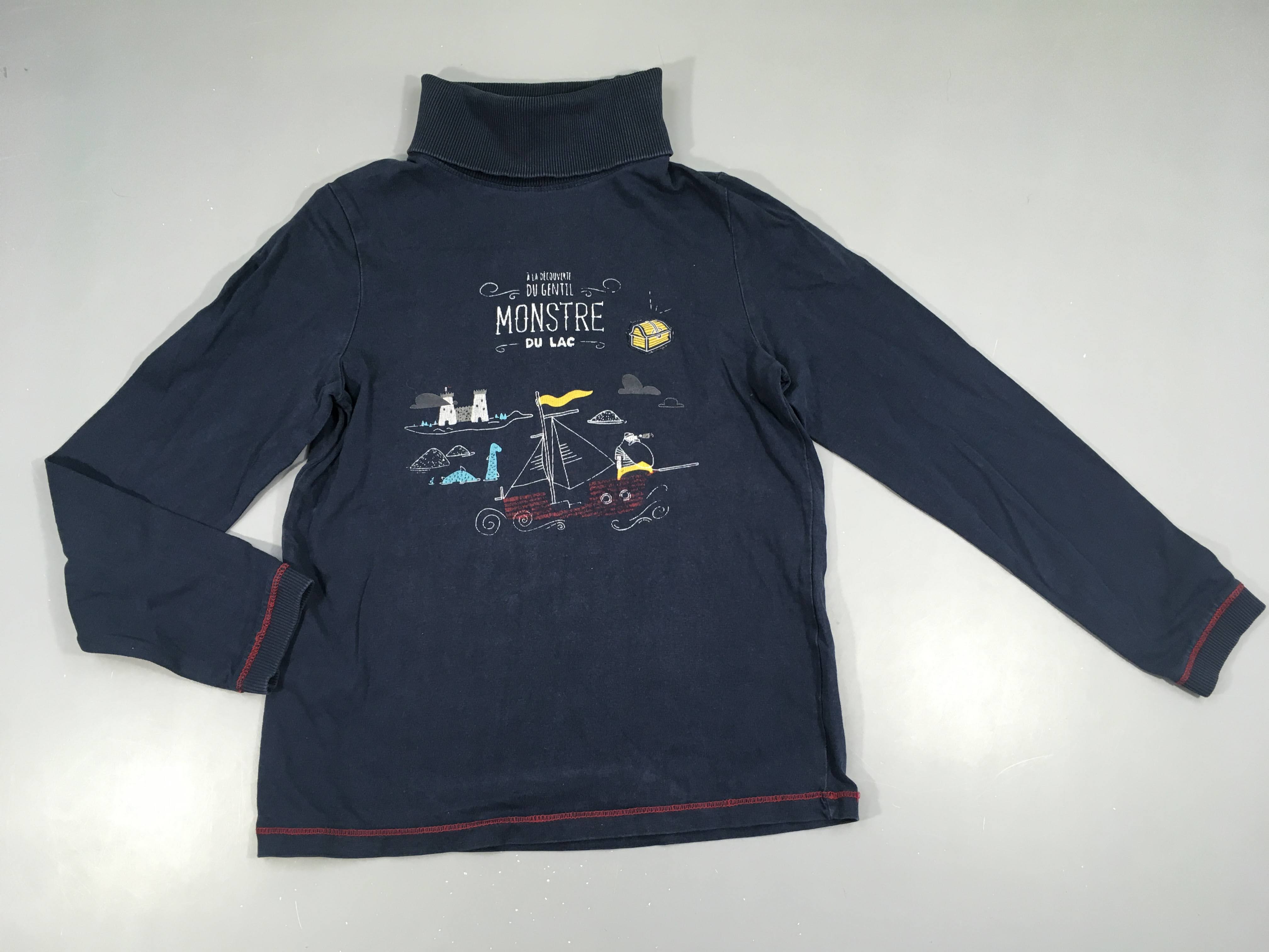 T-shirt m.l col roulé bleu foncé Monstre