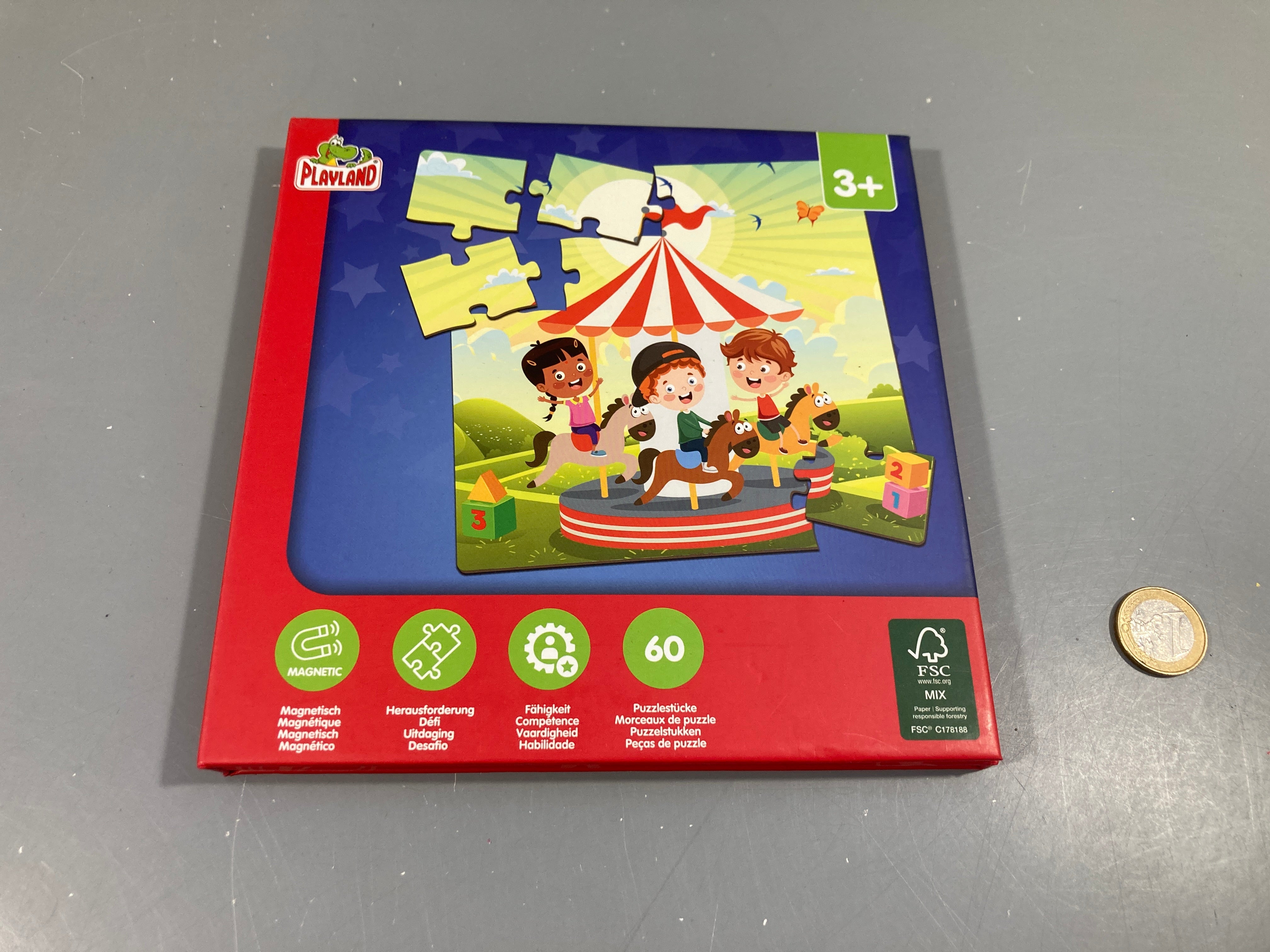 Parfait état-Puzzles magnétiques Playland  3x20 pcs +3a Complet!