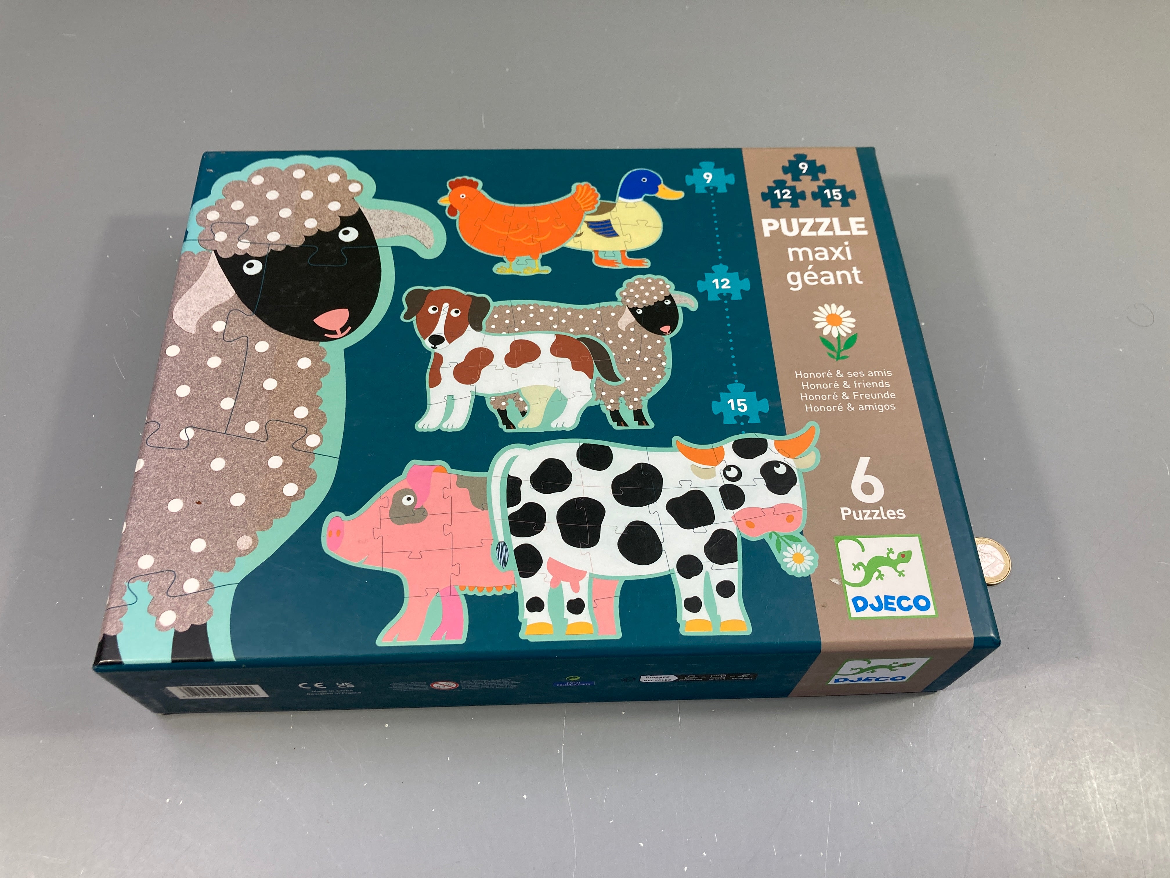 Puzzle maxi géant Honoré et ses amis, 6 puzzles, +3a