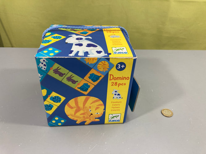 Domino 28pcs couleurs, +2a, un domino se décole, moins cher chez Petit Kiwi