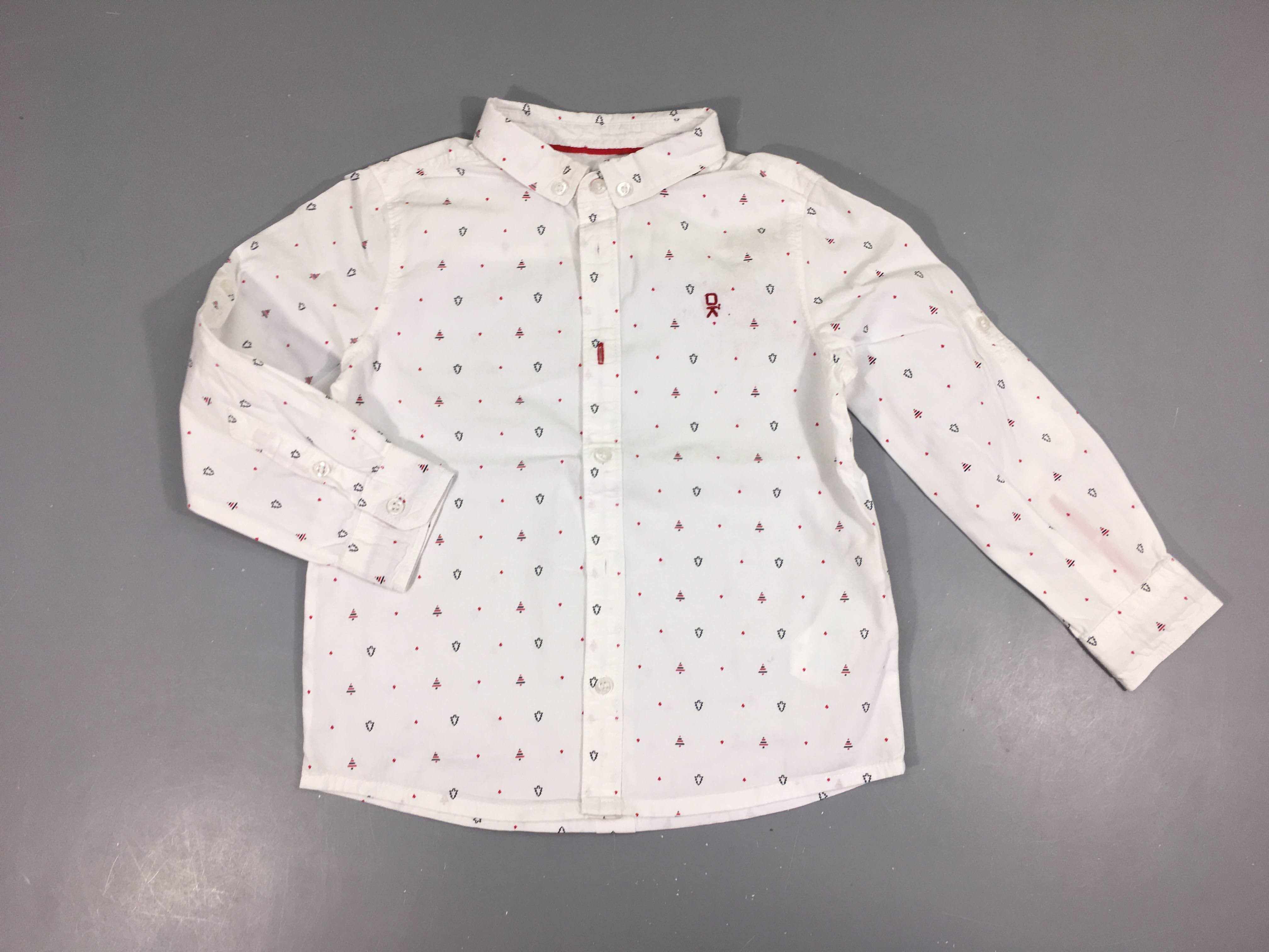 Chemise m.l blanche sapin Noël