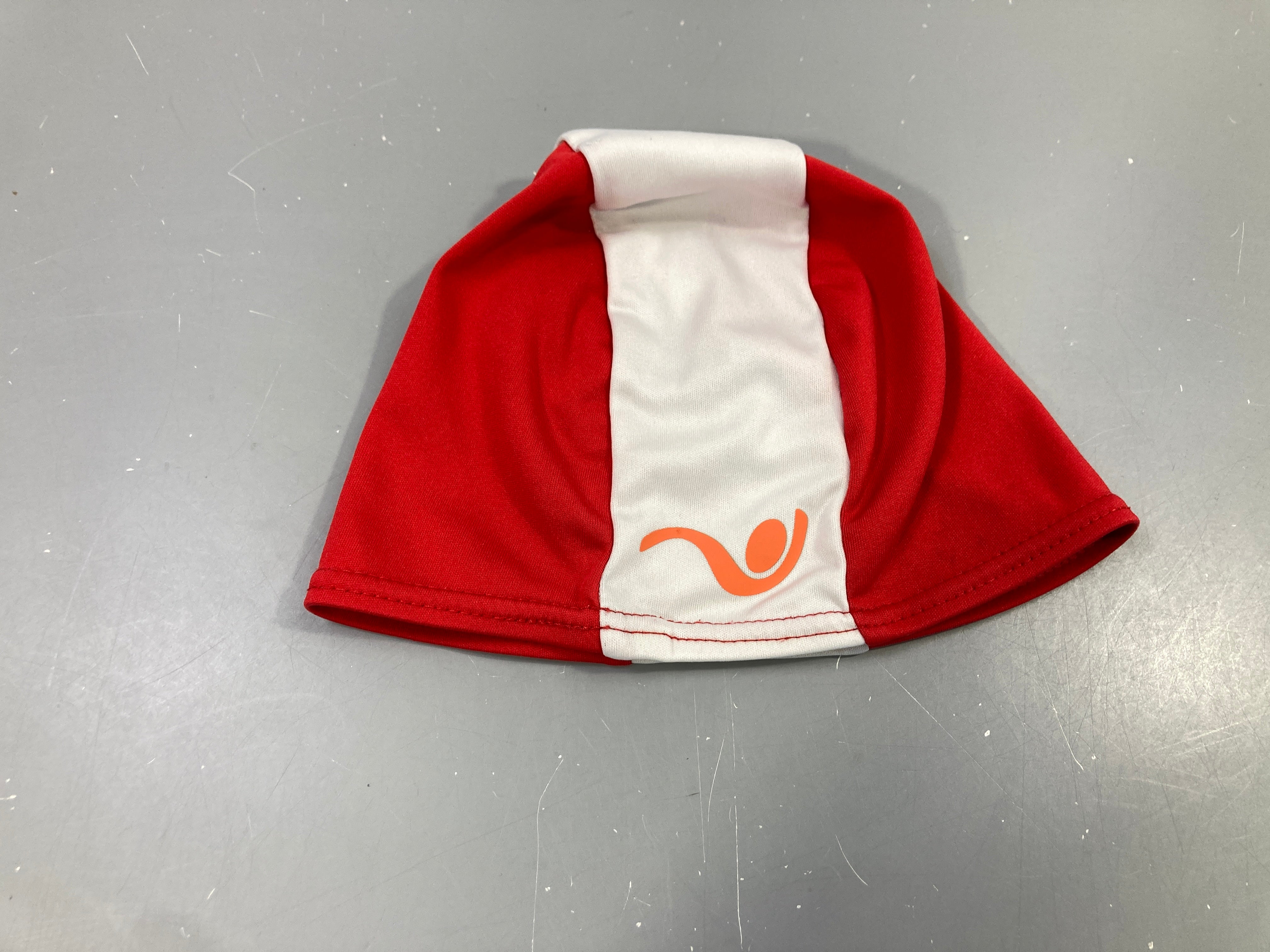 Bonnet de bain tissu rouge/blanc